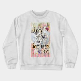 Mothers day Card, flower design art print Crewneck Sweatshirt